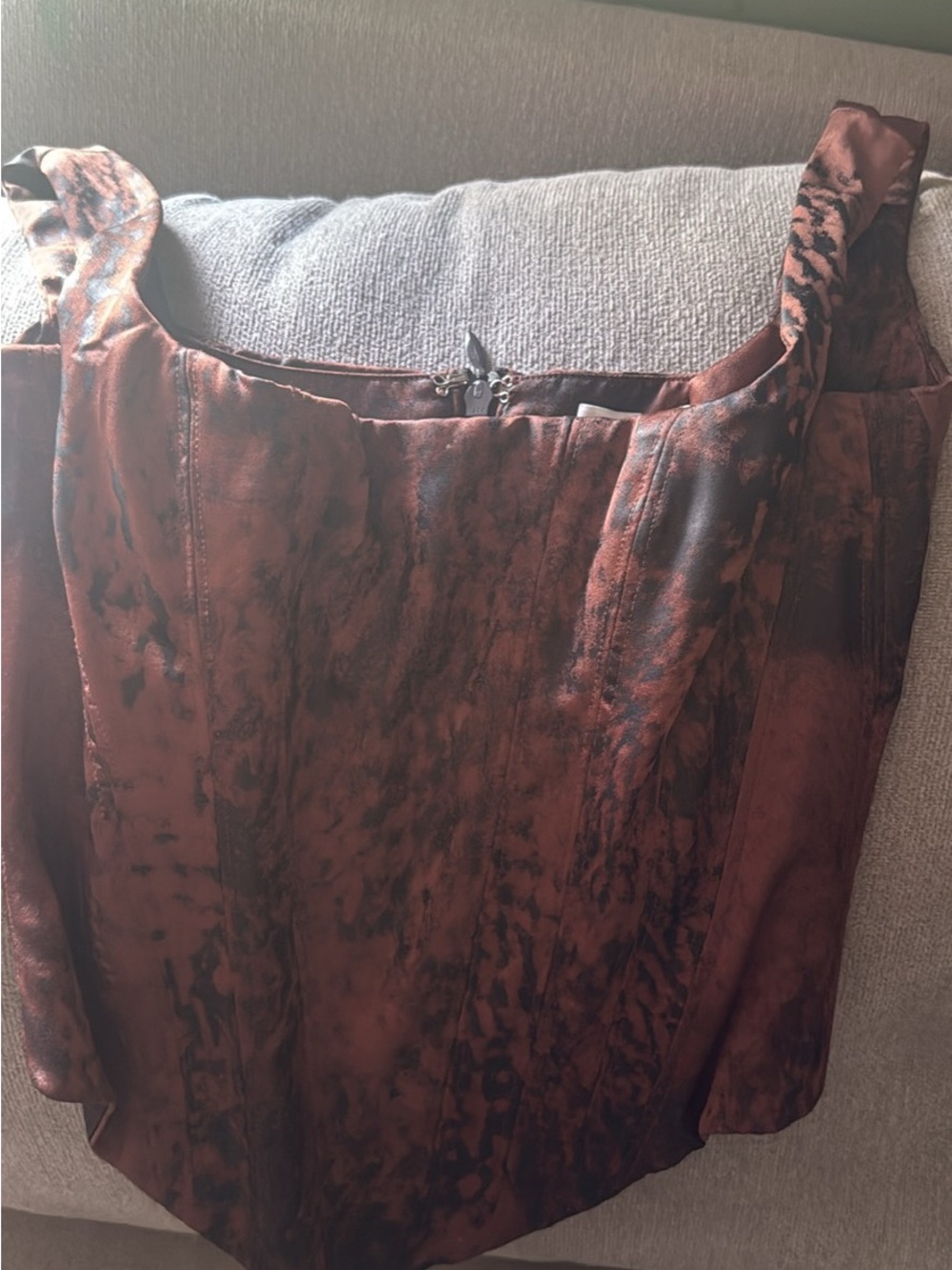 Brown Tie-Dye Shoulder Bag